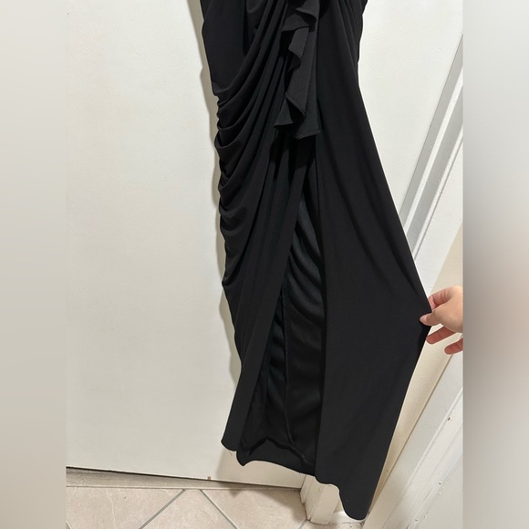 BA Nites Long Velvet Wrap Front Dress - Picture 4 of 8